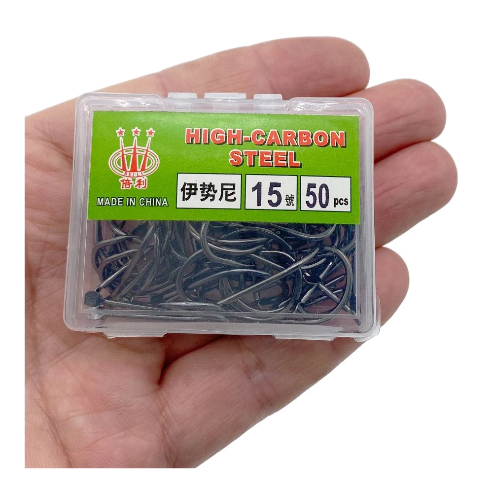 50-100pcs/ box High carbon steel fishhook, iseni Ringless fishhook