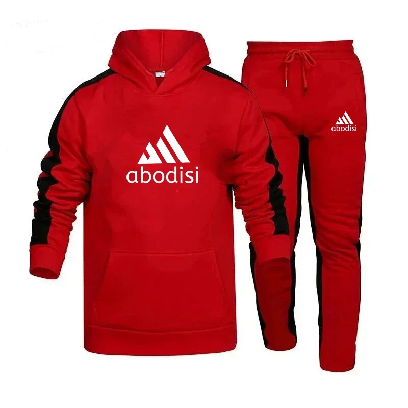 Ropa Deportiva de 2 piezas para hombre, Sudadera con capucha y pantalones de chándal para correr, traje deportivo de ocio al aire libre, otoño e