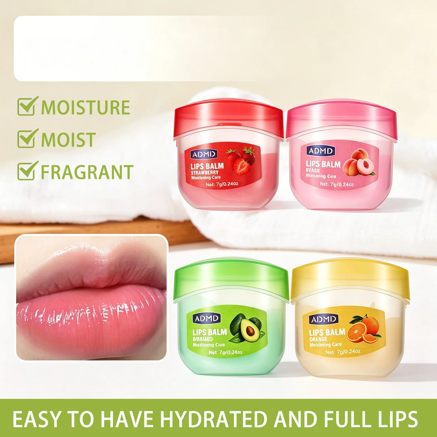 24 Pieces of Fruit Extract Lipstick Set, Which Can Moisturize and Lock Water, Brighten Lips, Care for Lips, and Care for Lips view 3