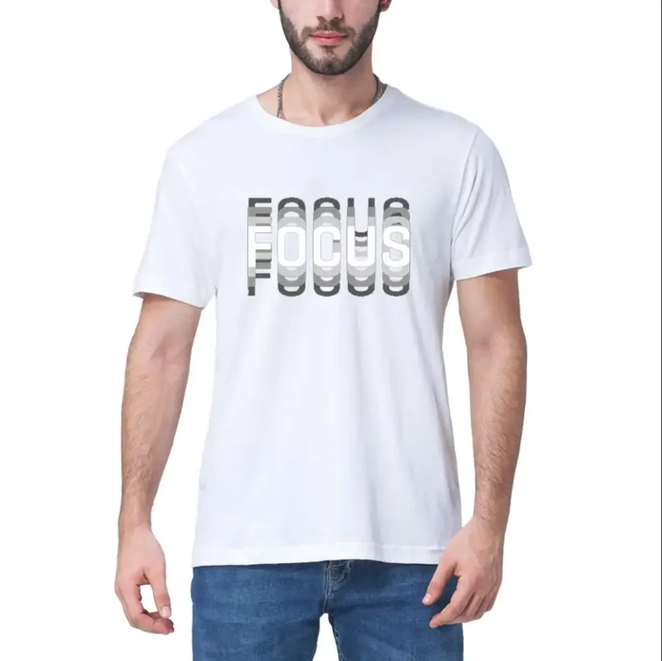 100% cotton summer loose Focus print Funny men T shirt casual loose o-neck men tshirt short sleeve t-shirt male tee sweatshirt