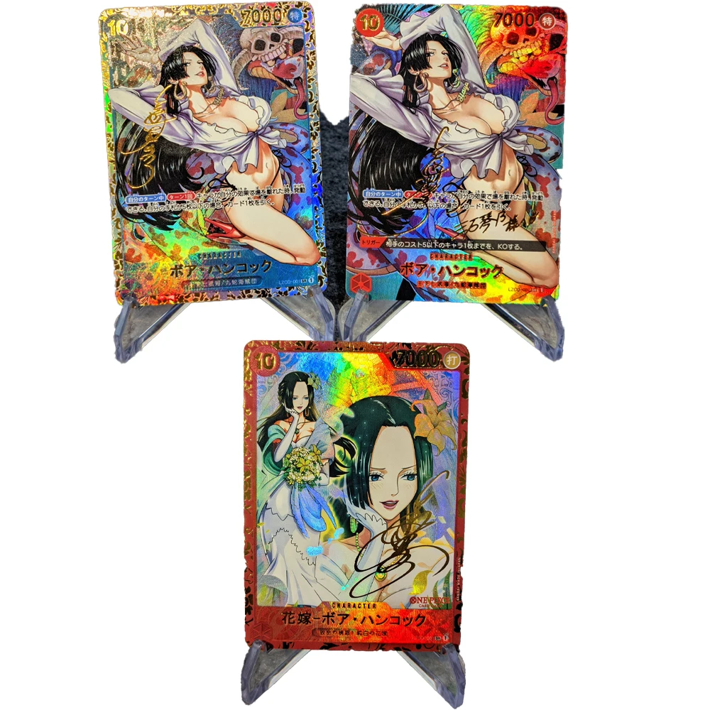 

Opcg One Piece Collection Card Refractive Color Flash Boa Hancock, открытка для подписи, позолоченная Двусторонняя УФ-текстура, детское аниме