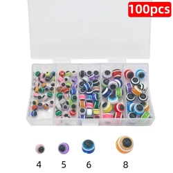 100pcsHard resin fish eye blocking beads, simulated fish eye lure blocking beads