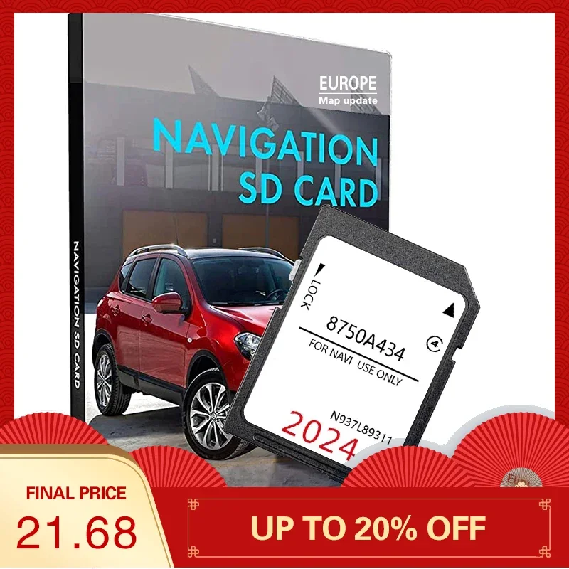 

Sat Nav SD Card 16GB GPS Navigation Upgrade UK Ireland Europe Map 8750A434 for Peugeot 4008 2011-2017 Car Accessories N937L89311