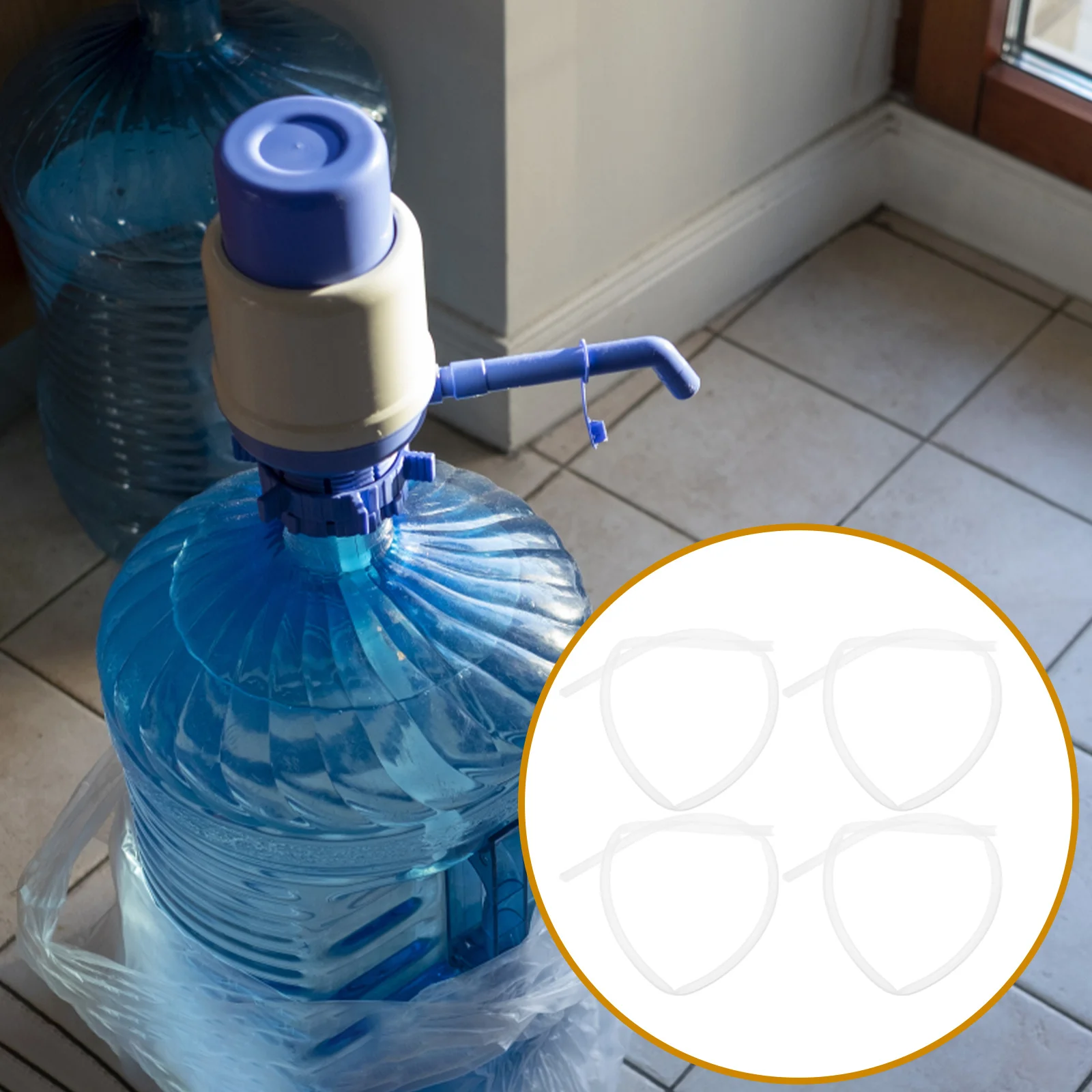 

4pcs Silicone Tubing Hose Water Dispenser Pump Replacement Parts Electric Bottle Compatible USB Charging Automatic Drinking