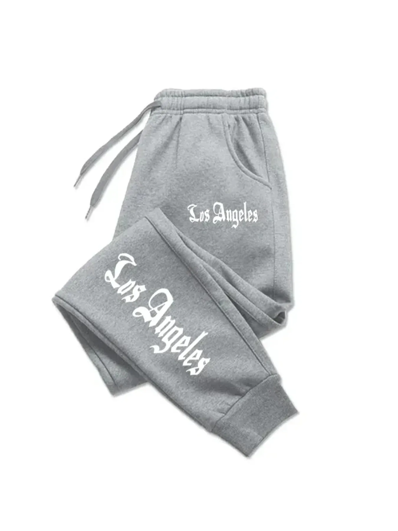 لوس أنجلوس سيتي تراست مطبوعة الرجال فضفاض الركض السراويل قطع تشغيل السراويل معطف دافئ السراويل معطف زوجين عادية #5