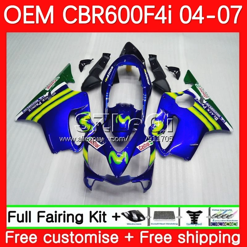 Injection For HONDA Body CBR 600 Movistar Blue 600F4i CBR600F4i 04 05 06 07 30No.94 CBR600 F4i 600CC 2004 2005 2006 2007 Fairing