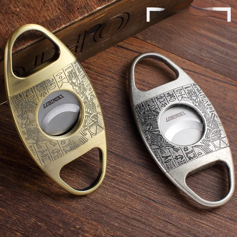 

LUBINSKI Высококачественный винтажный двусторонний острый гладкий резак-ножницы для сигар, пробойник, аксессуары для курения премиум-класса