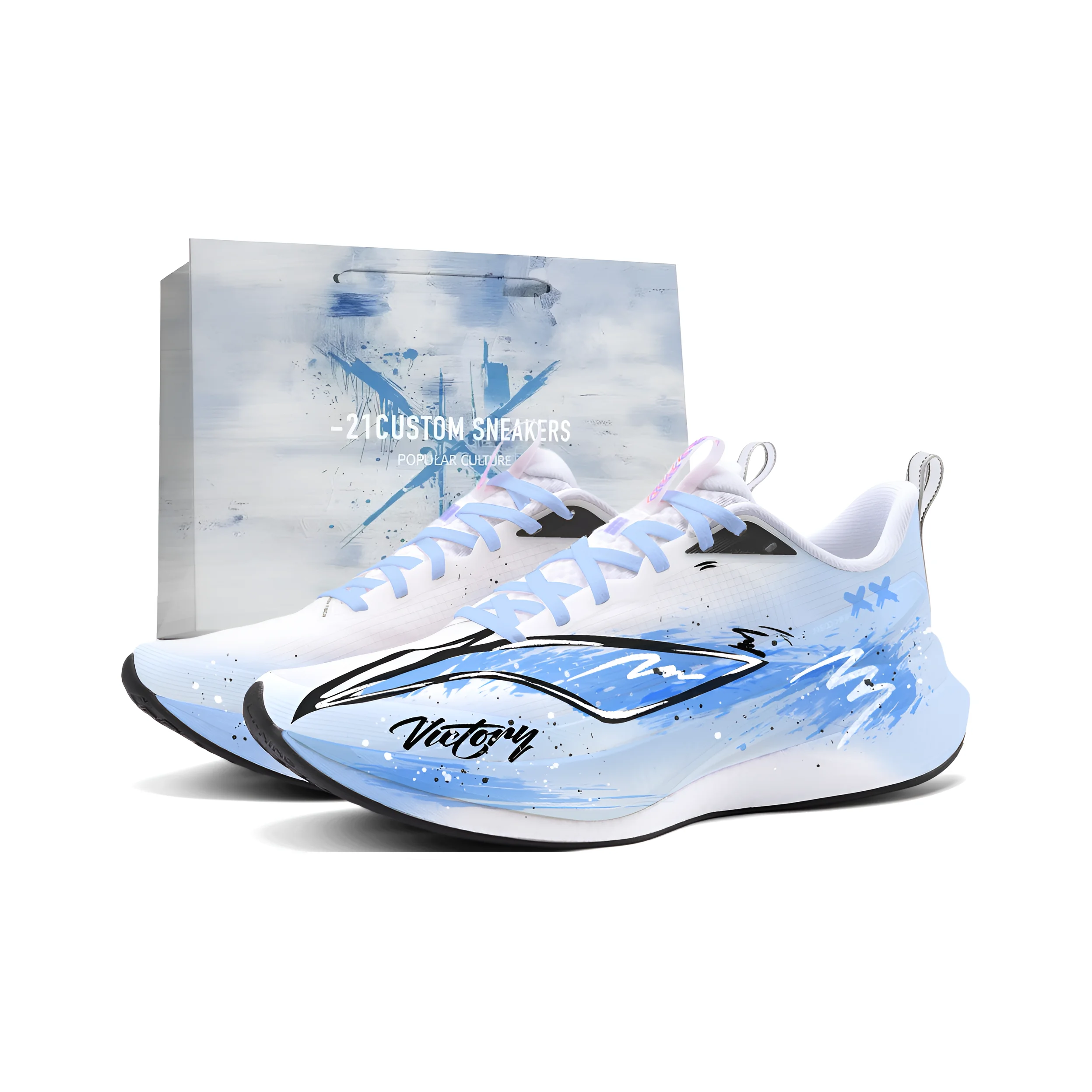 Li Ning Red Hare 9 PRO Running Shoes Men's Low Top Ice Blue ARPW001-1team2501-BOX