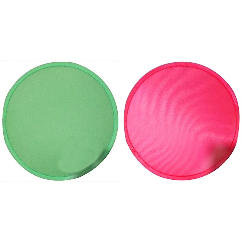 

Promotion! 2 Pcs Foldable Round Fan Portable Easy To Use And Take Up No Space, 1 Pcs Red & 1 Pcs Green