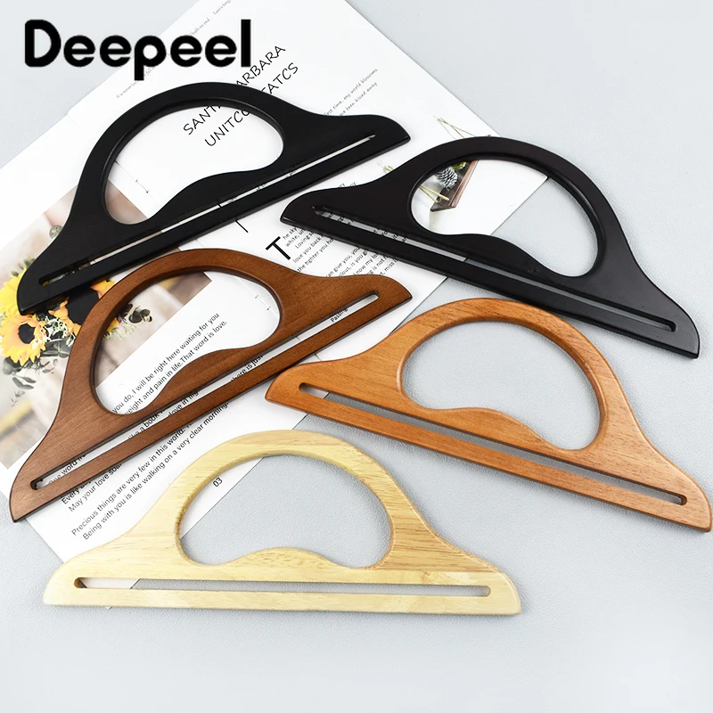 Deepeel-bolsas de madera con asa, marco para bolso, cierre de correa, cierre de beso, soportes de costura hechos a mano, accesorios para bolsas,