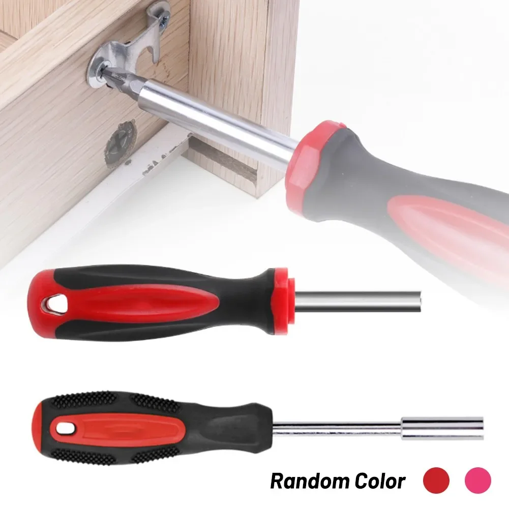 Bit handle6.35mm Head Screwdriver Handle Hex Drive Red Magnetic Bit Holder Screwdriver Spinner Handle Bit-Holder Ratchet Socket