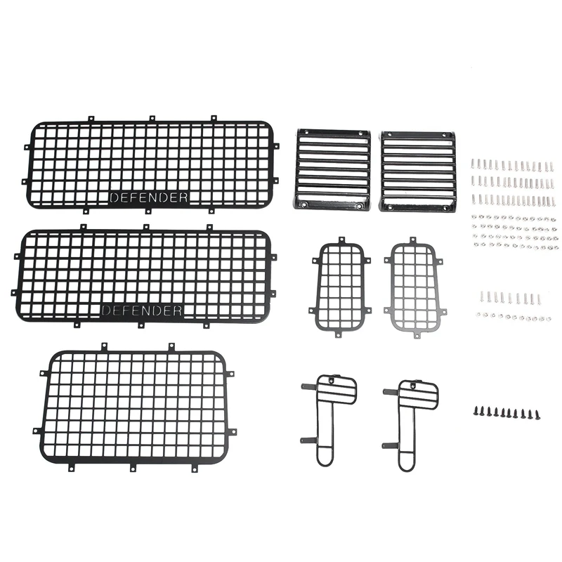 Metal Window Mesh Protective Net Light Cover Decoration For Traxxas TRX4 Defender 1/10 RC Crawler Car Upgrade Parts