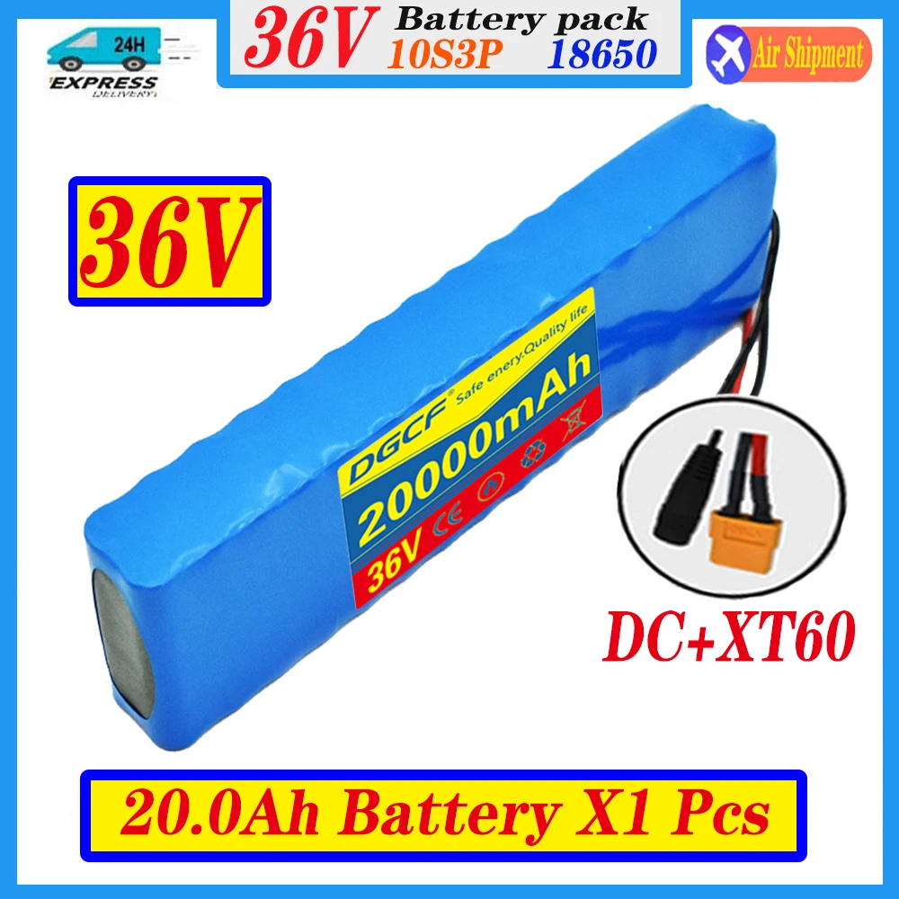 

10S3P 36V 20Ah Ebike Battery Pack 18650 Li-Ion Batteries 350W 500W For High Power Electric Scooter Motorcycle Scooter