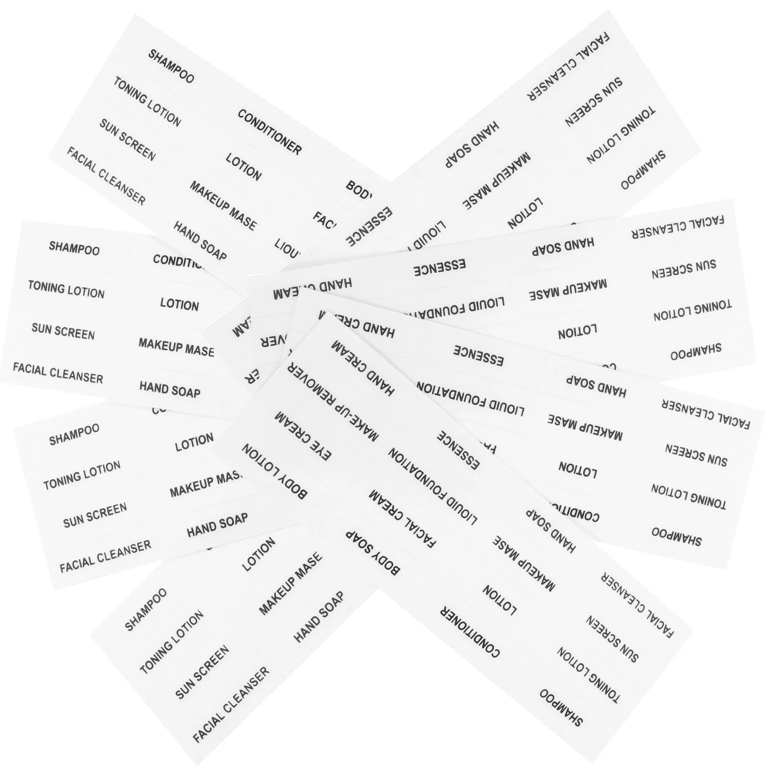 10 Pcs Container Travel Skin Care Products Stickers Pvc Self-adhesive Bottles Storage Bin Labels