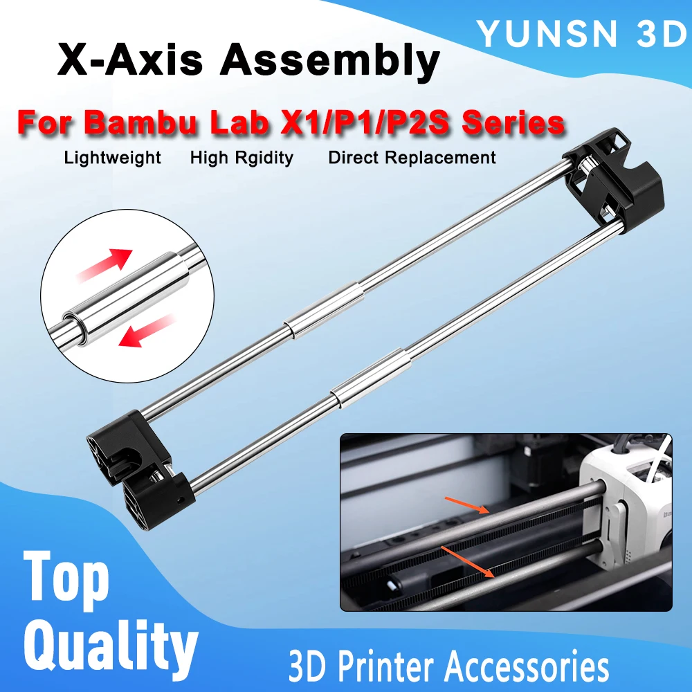 For Bambu Lab X1/P1 Series X-Axis Carbon Rod Assembly Rigidity Easy To Install X-Axis Component For Bambulab P2S 3D Printer Part