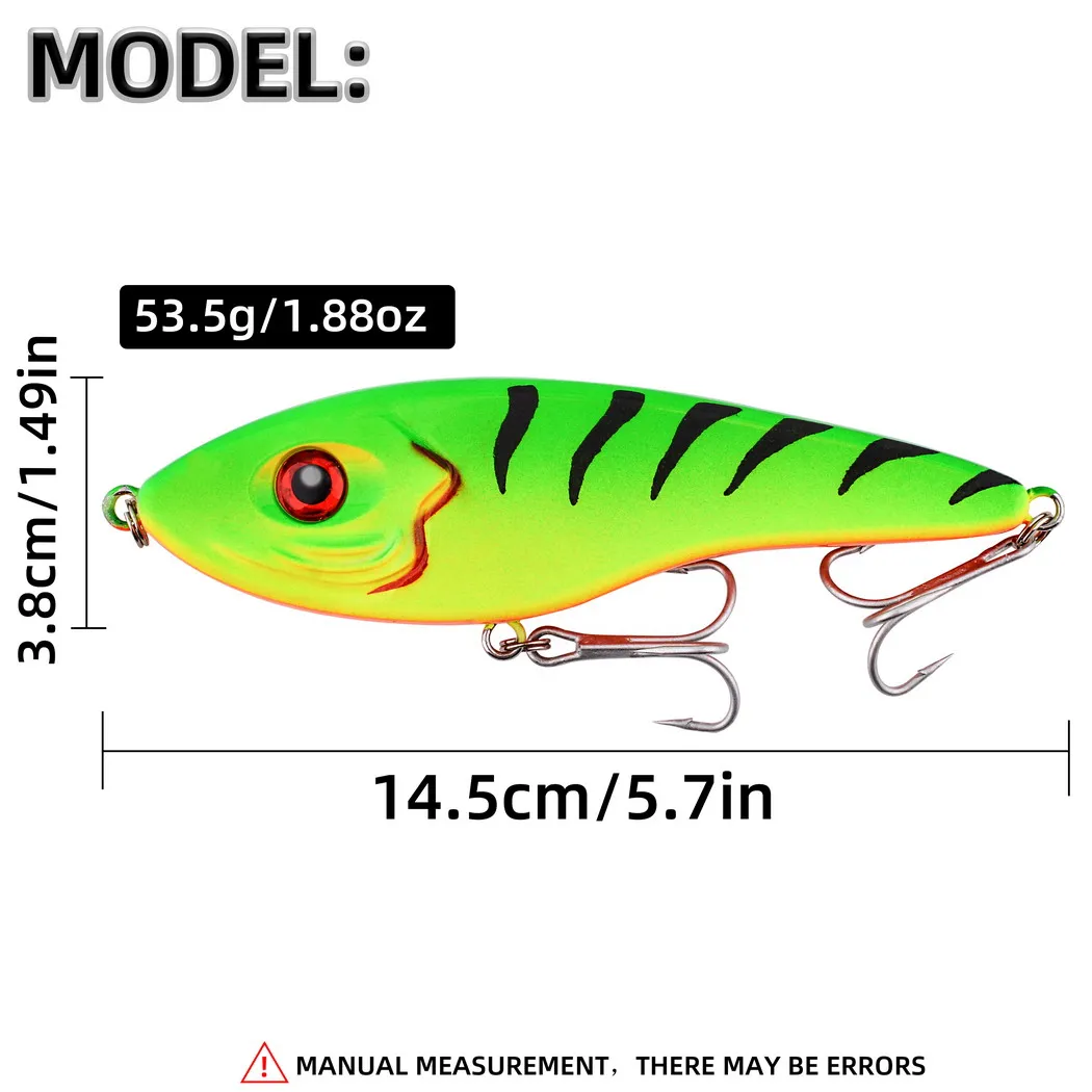 1pc Jerkbait Angeln Lockt 145mm 53g Vib Köder Große Langsam Sinkende Jerkbaits Angelgerät Für Meer Bass hecht – Detail 2