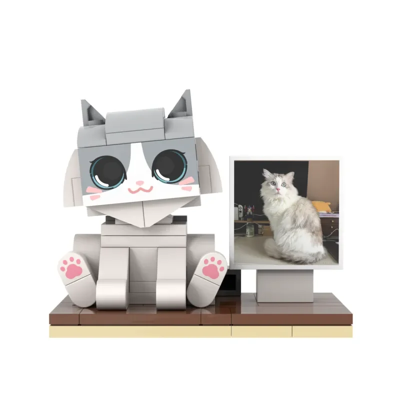 

Custom Cat Brick Figures Fully Body Customizable 1 Cat Photo Small Particle Block Customized Cat Only my custom brickfigures