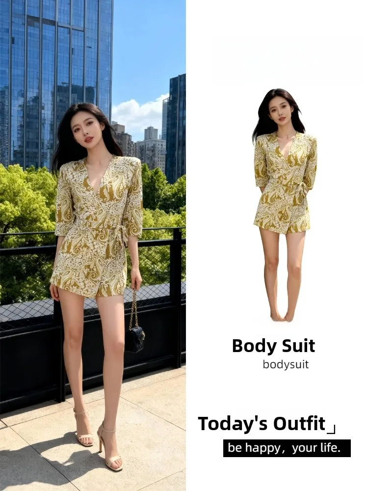 

Модный сексуальный цельный костюм с принтом, высокая талия, пояс для похудения, дизайн, брюки для поездок на работу, обычные тонкие брюки