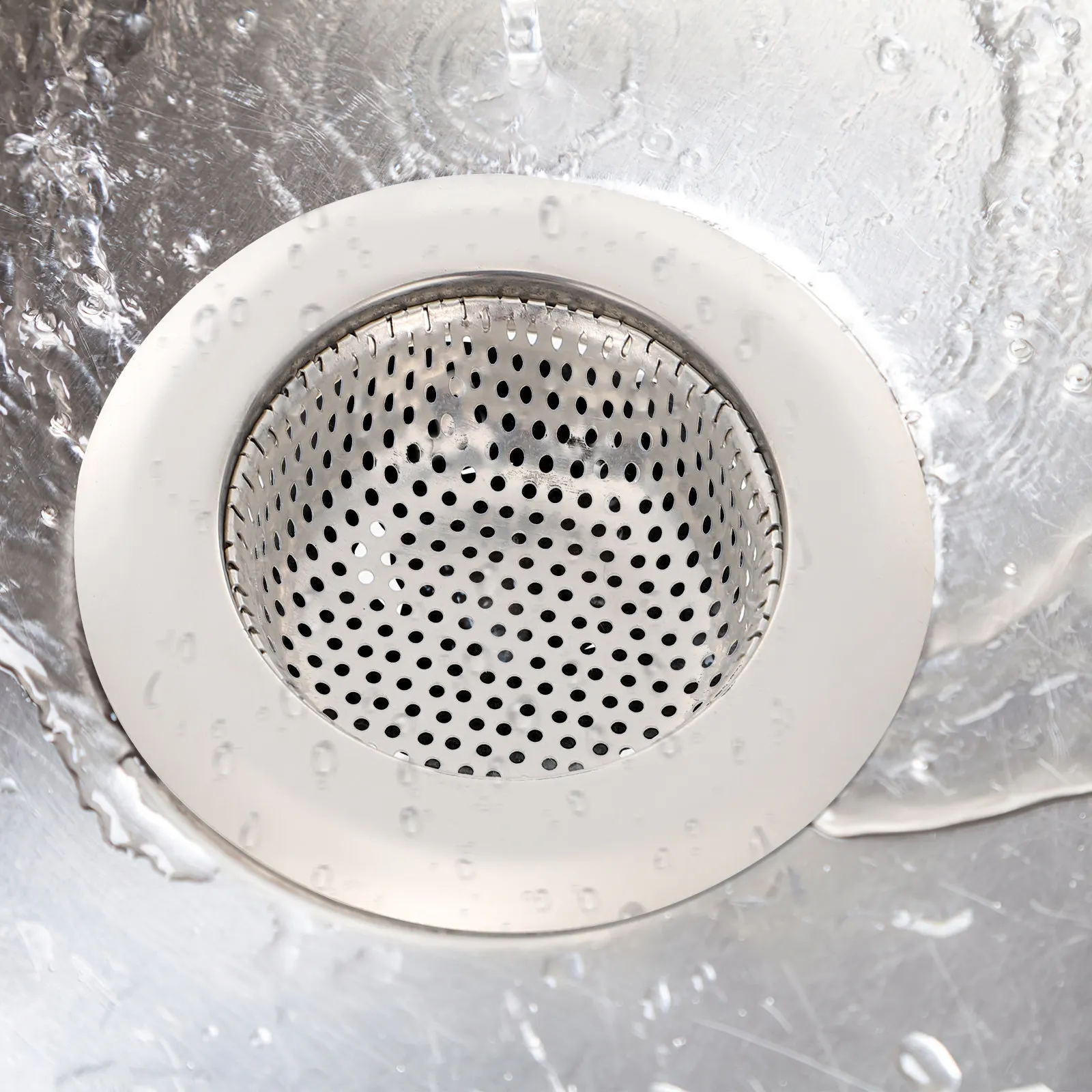 

3Pcs Stainless Steel Sink Strainer Anti-Odor Filter for Kitchen Washroom Simple Operation Durable Sink Strainer