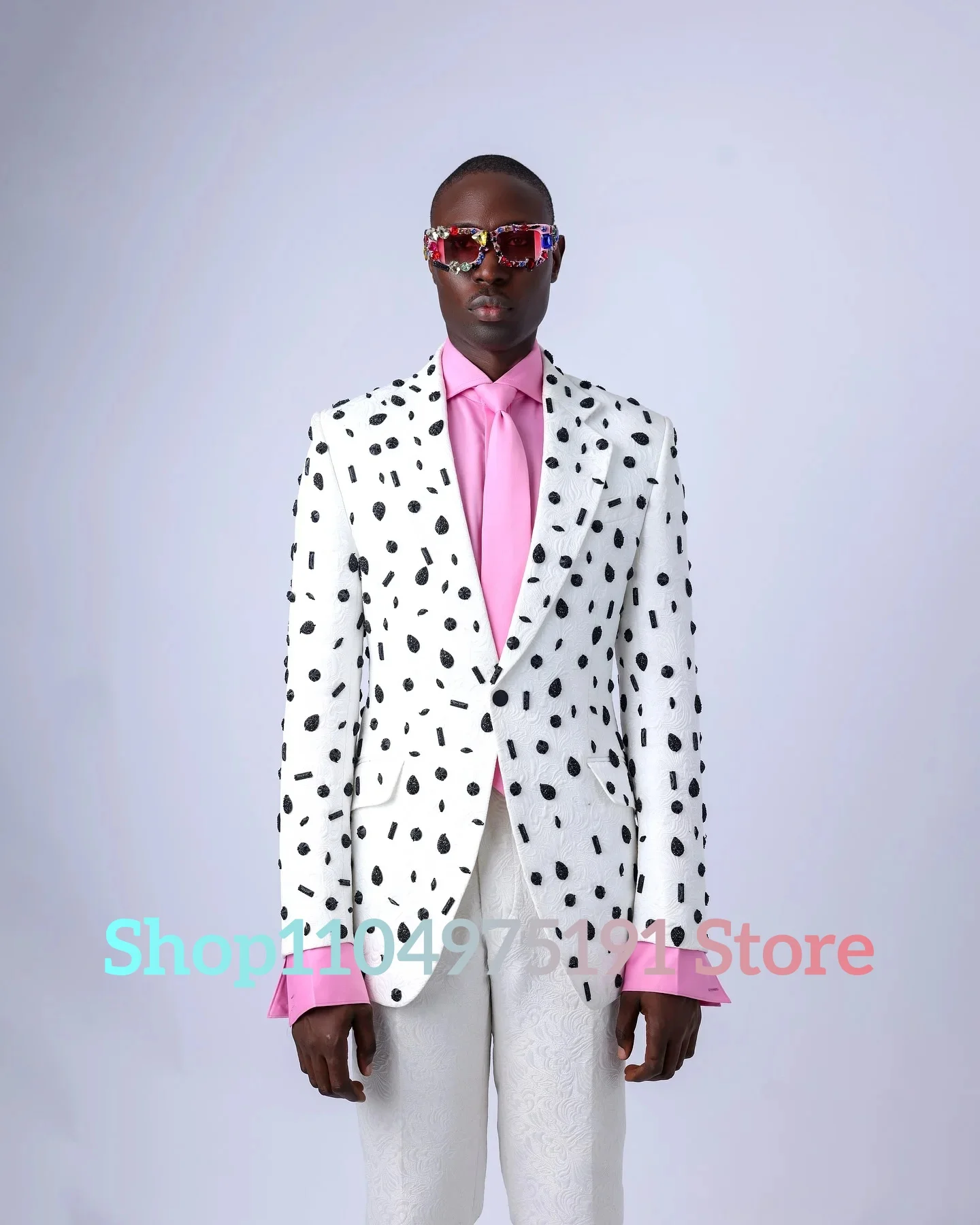 Delicate Crystal men's suit Temperament 2-piece Men's Suit Performance outfit Evening Dress Special Occasion Gowns Party Gowns