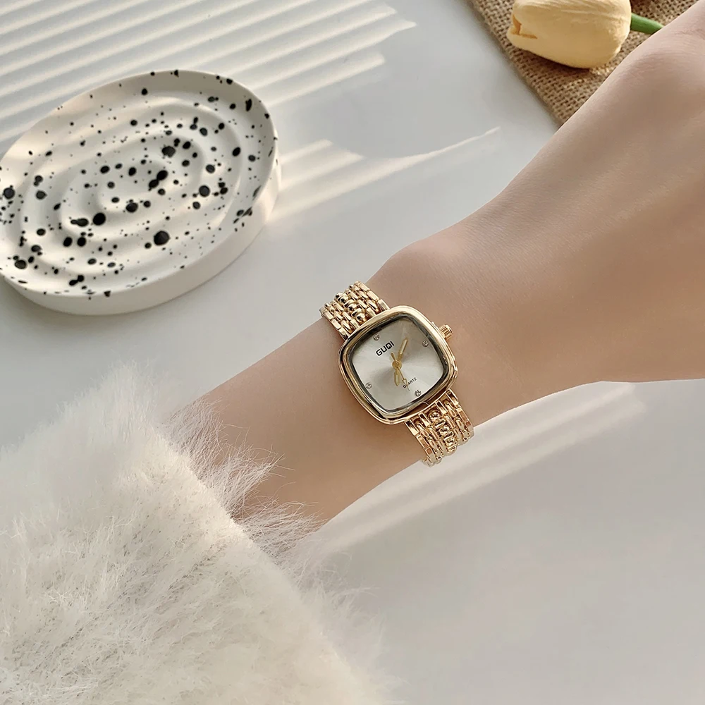 Women’s Gold Quartz Watch Updated Small Luxury Wristwatch with Stylish Casual Bracelet Small Gold Watches for Women view 4