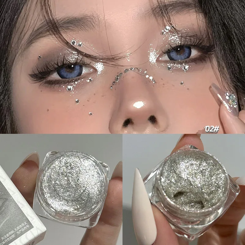 グリッターアイシャドウゴールドピンクアイシャドウハイライターカイコ長期的な防水シマーマルチカラー液体アイシャドウ 6 色