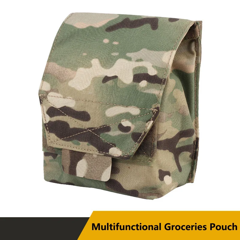 Multi Functional Camouflage Groceries Pouch,Portable Molle System 5.56/9mm, Laser Cutting Storage Bag,Molle Tactical Sub Bag Kit