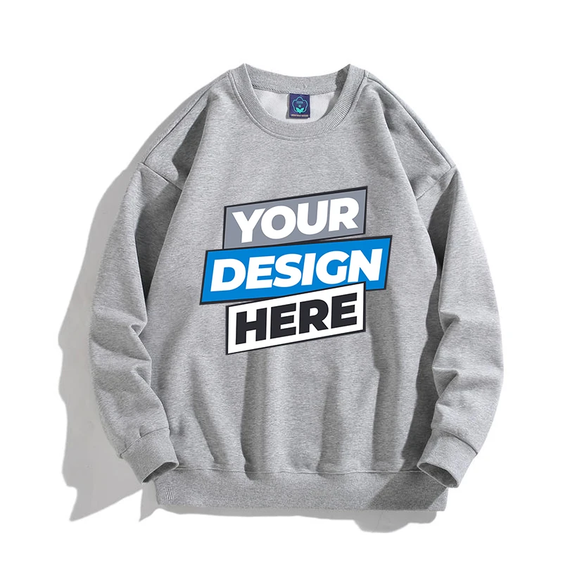 customized LOGO Autumn and Winter Men's Long-Sleeved Crewneck Pullover Sweatshirt  45% cotton + 55% polyester 500gsm LS-9802