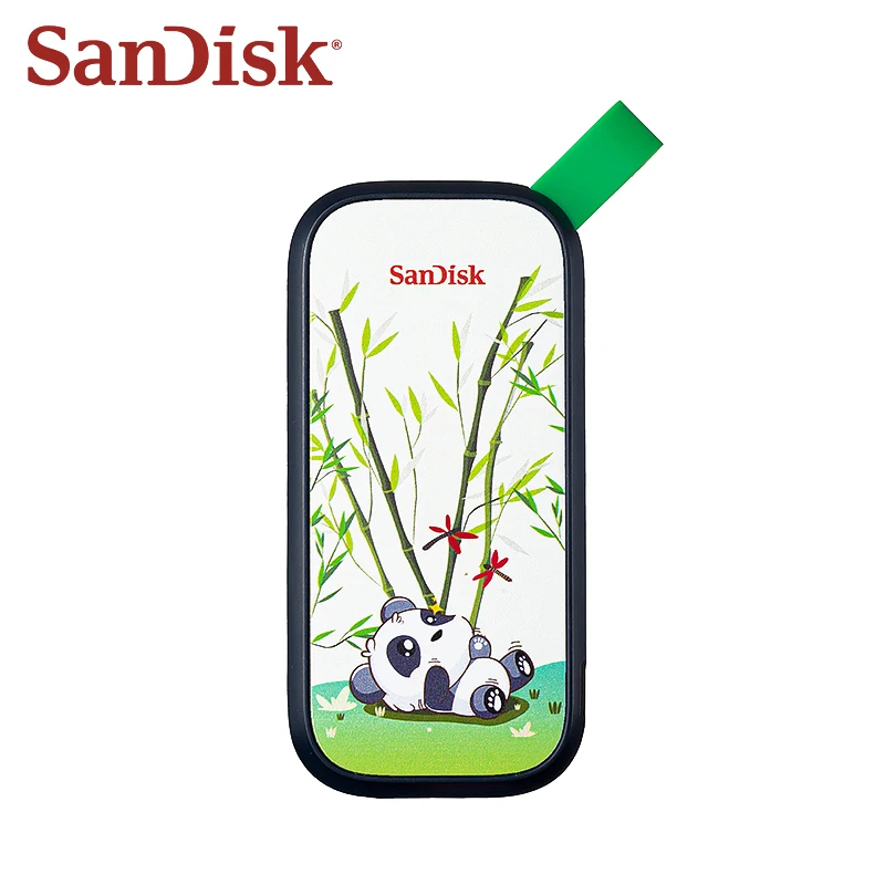 Newest SanDisk E30 Panda Edition Portable SSD Compact and portable 2TB USB 3.2 Gen 2 Read speed up to 800MB/s Encryption PSSD