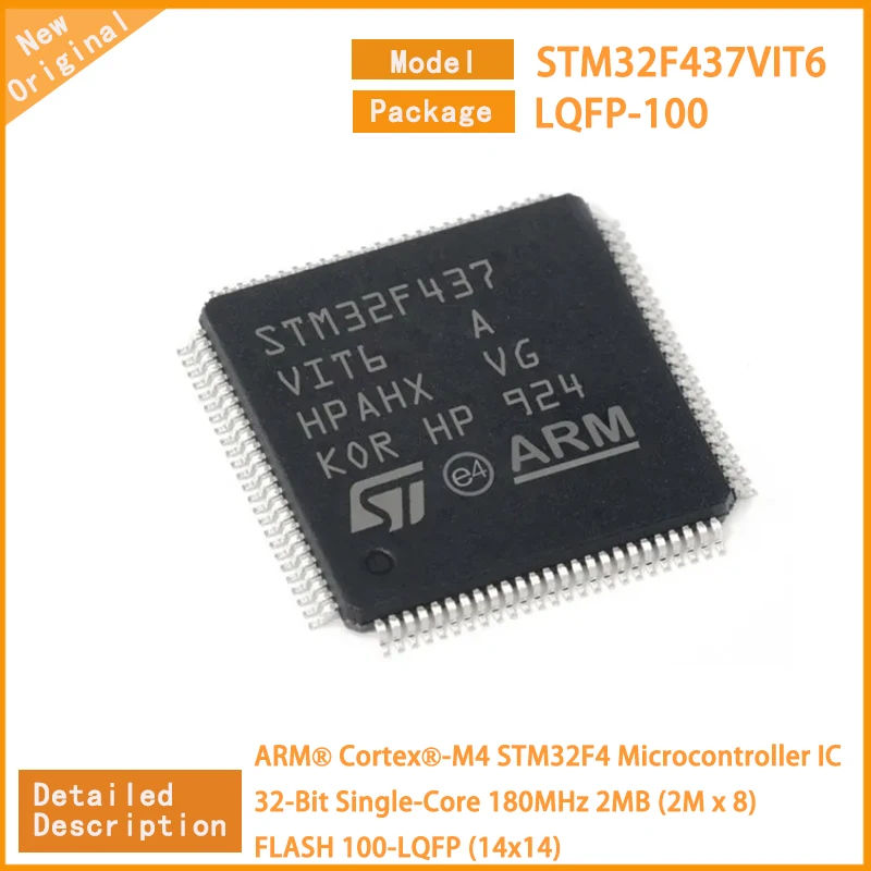 

1~5pcs New Original STM32F437VIT6 STM32F437 STM32F4 Microcontroller IC 32-Bit Single-Core 180MHz 2MB (2M x 8) FLASH 100-LQFP