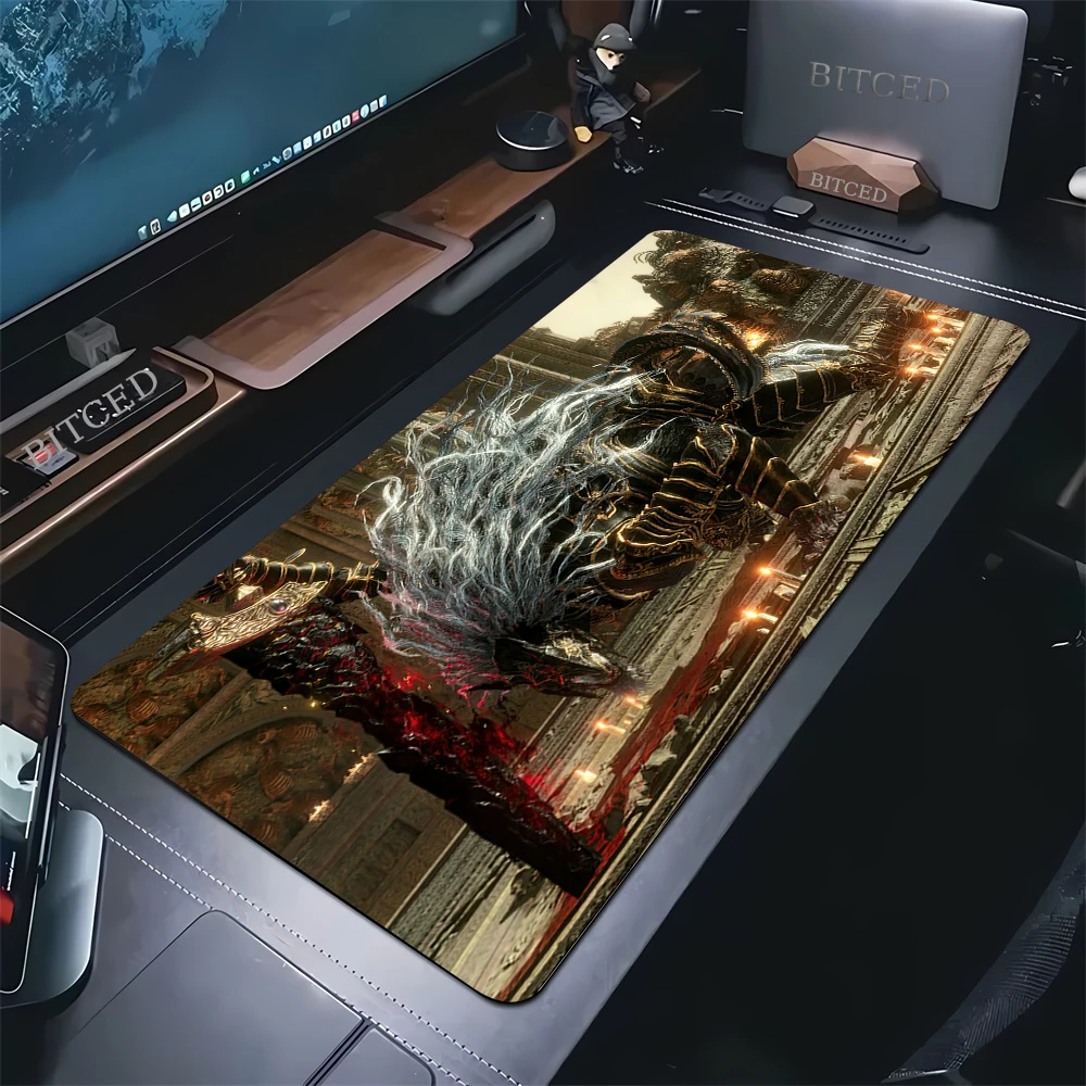 EldenS R-RingS Mouse Pad XXL Gamer PU Leather Size music For Office Mat Desk Waterproof Table Mat Gameing