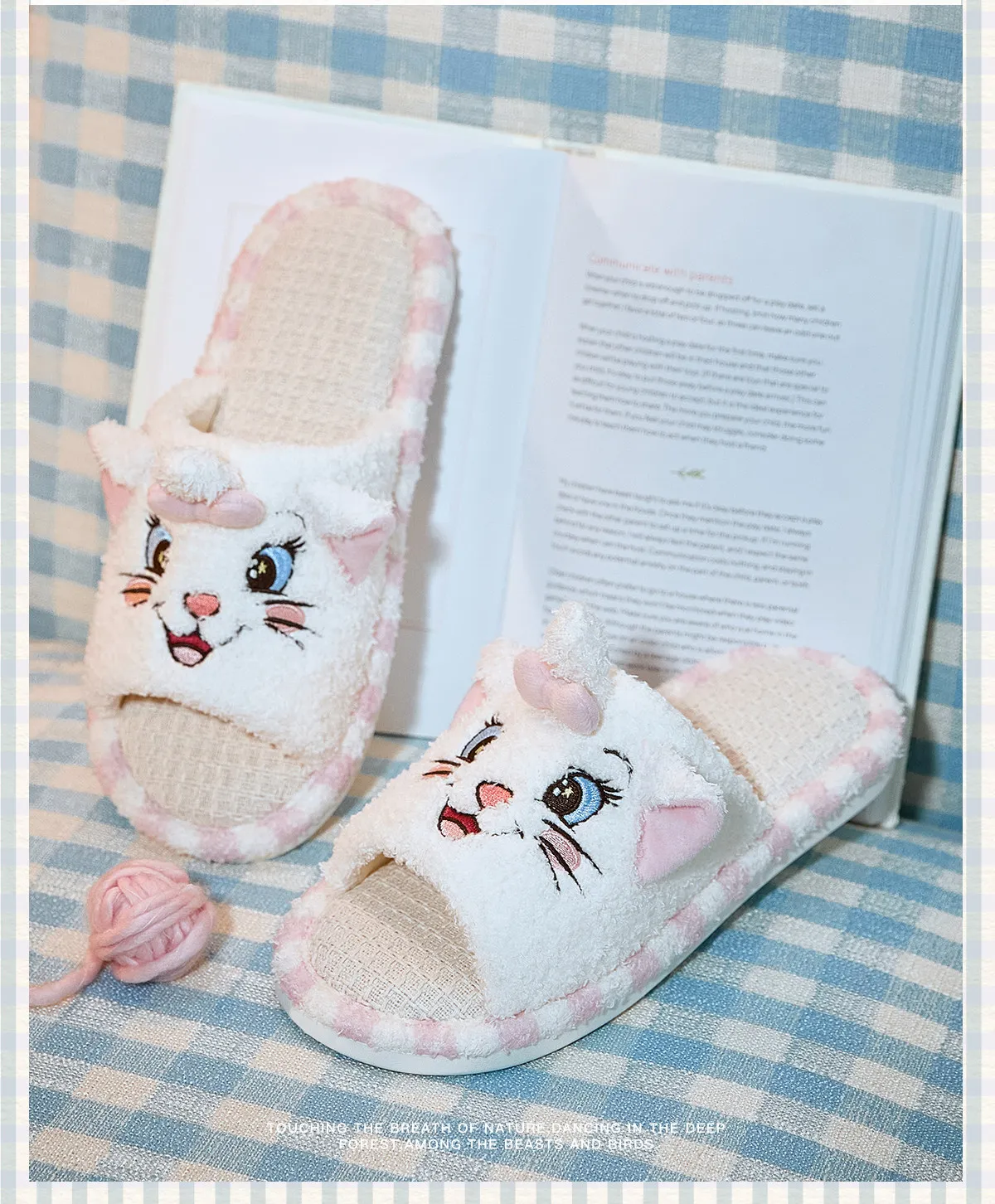 

Disney Marie Cat Spring Autumn New Slippers Women Cute Cartoon House Slippers Indoor Comfortable Home Wear