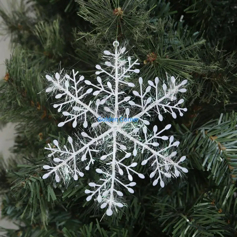 E15D White Snowflake ornamentos