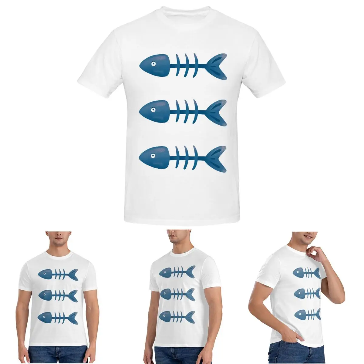 

Poor Fish T-Shirt for Men Cotton Plus Size T Shirts Men's Short Sleeve Crew Neck Summer Clothes Tops S-6XL