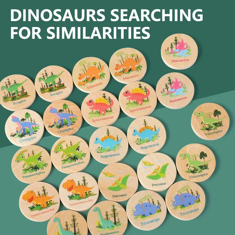 Dinosaur Find The Same Pattern Puzzle Memory Game for Kids Concentration Training Children Montessori Educational Wooden Toys