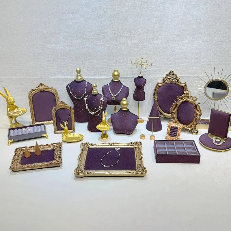 

Retro Jewelry Display Stand Necklace Showcase Photo Frame Rack Counter Originality Jewellery Show Holder Live Pictures Prop