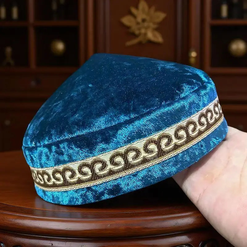 Berretti musulmani per uomo Colthing Freeshipping Cappello di cotone Turchia Kufi Islamico Kippah Ebraico Dubai Arabo Autunno Inverno 03611