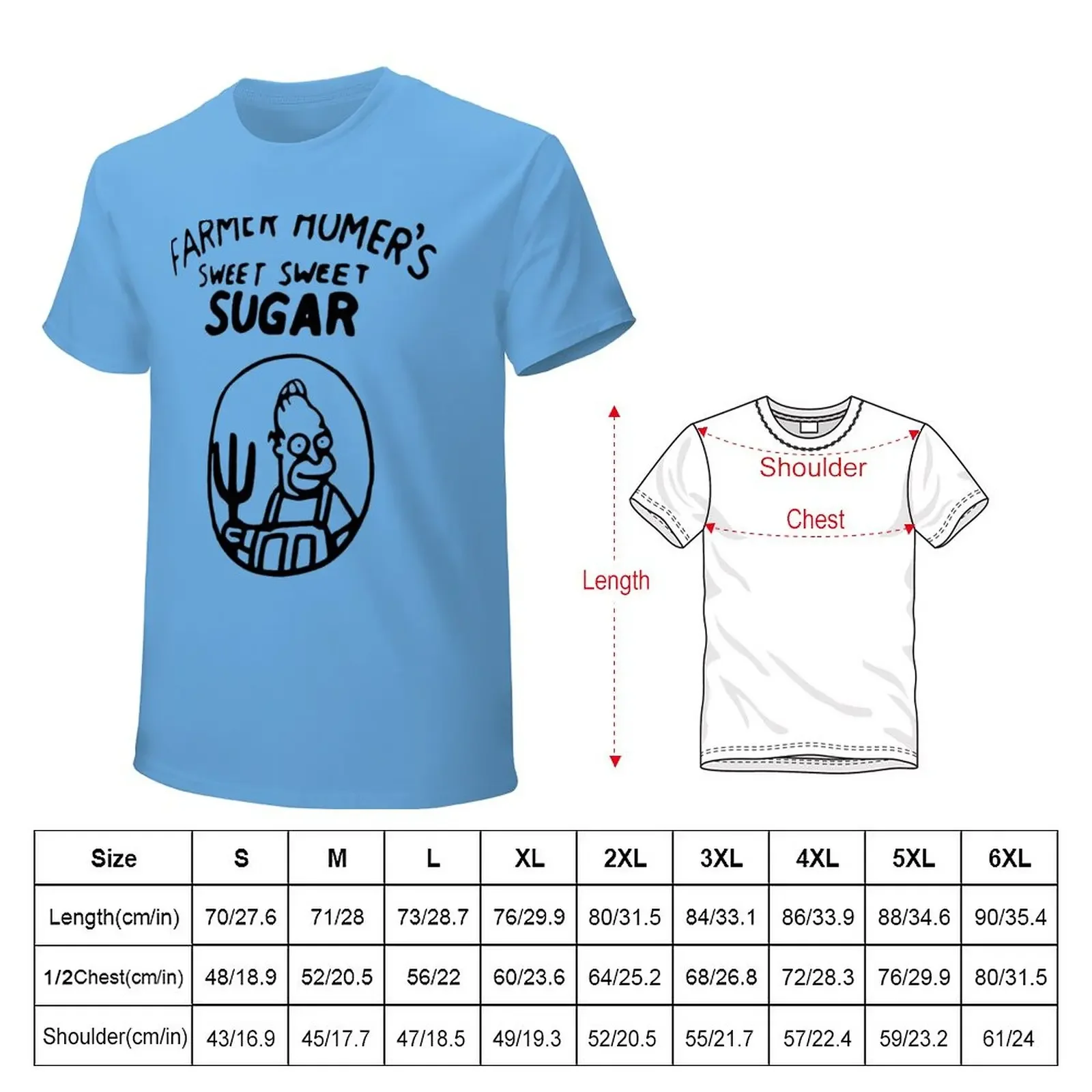 Farmer Homer&x27;s Sweet Sweet Sugar T-Shirt aesthetic clothes summer tops anime plain white t shirts men