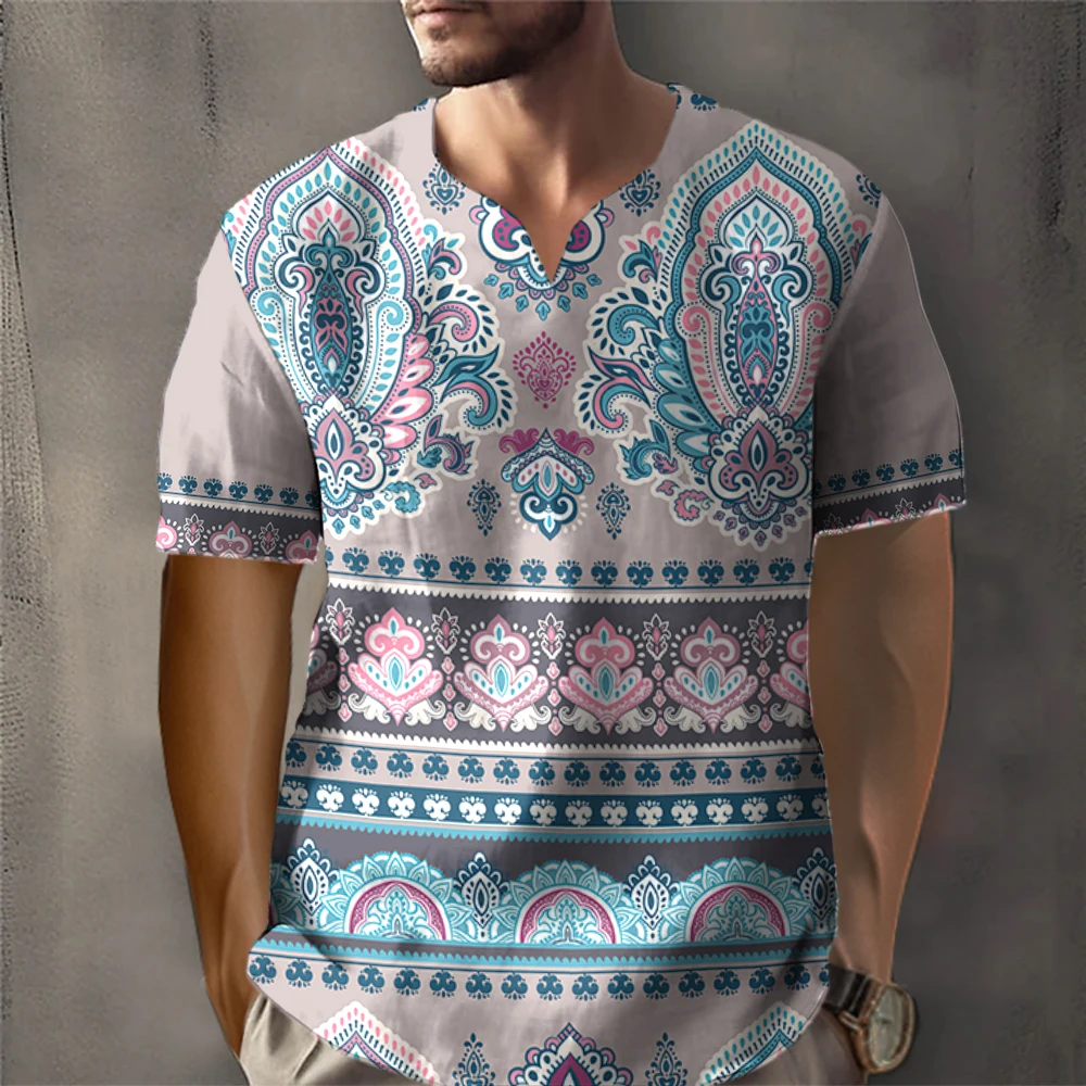 African Dashiki Traditional Men\'s Clothing Fashion Elegance Loose Fitting African Ethinc Short Sleeve Men T-shirt Unisex Clothes