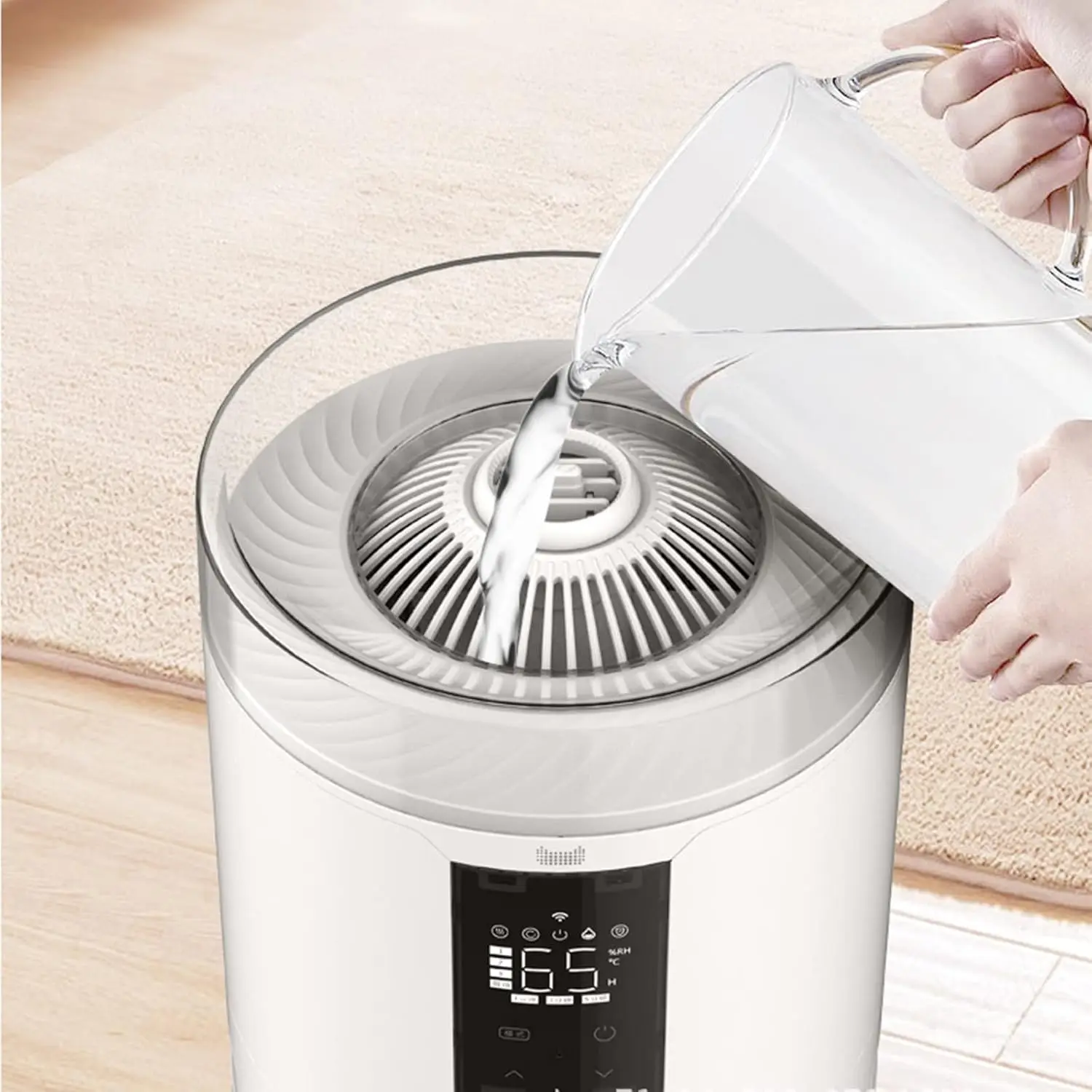 Smart Aroma Ultrasonic Humidifier Cool Mist Humidifiers Water Air Purification With Humidity Display For Large Space