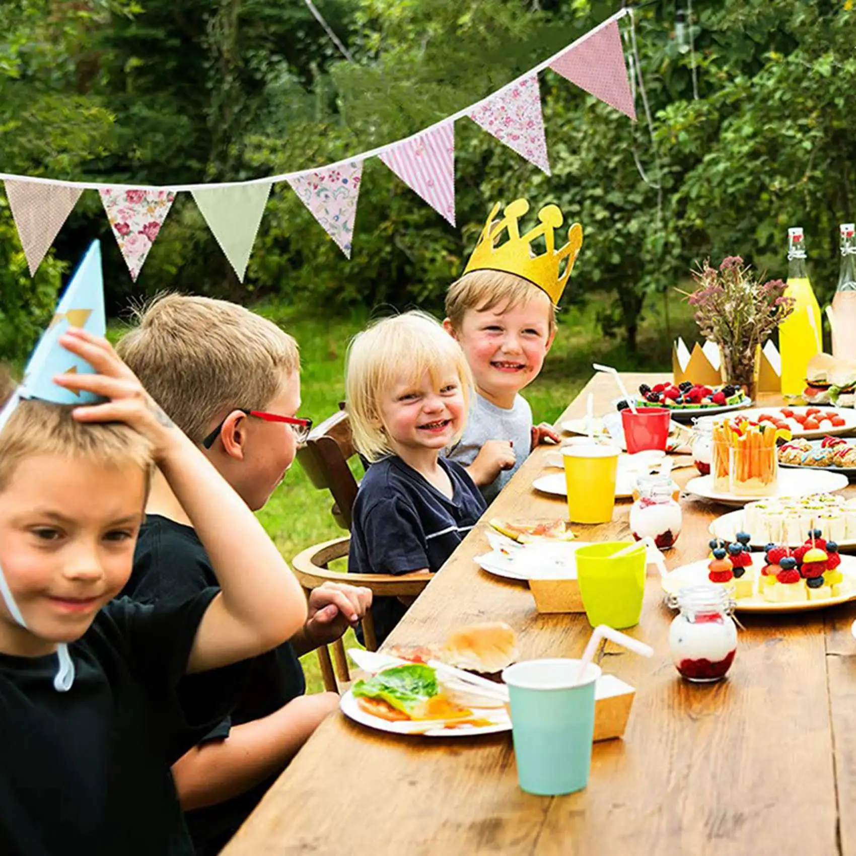 

Тканевая гирлянда A84X-4X, 40 футов, 42 шт., уличный баннер-гирлянда, цветочный винтажный хлопковый треугольный флаг для дня рождения