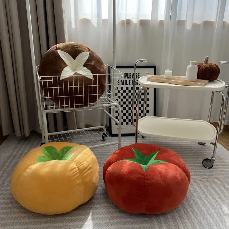 Thickened Vegetable & Fruit Pad Tomato Mushroom Persimmon Shape Car Window Seat Bedroom Comfort Pillow