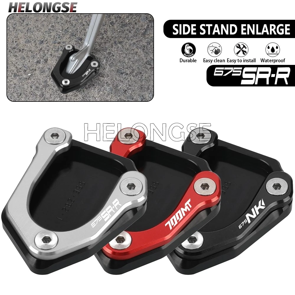 HELONGSE For CFMOTO 675SR-R 675NK 675 SR SRR 675 NK 2024 2025 2026 675SR 700MT Motorcycle Kickstand Sidestand Stand Enlarger
