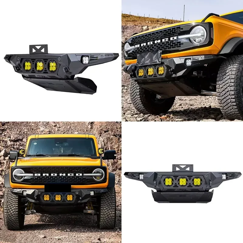 for Vipera High Strength Steel Front Bumper with Tow Hook Bolt On Off Road 4X4 for 2021 and Newer Mustangs