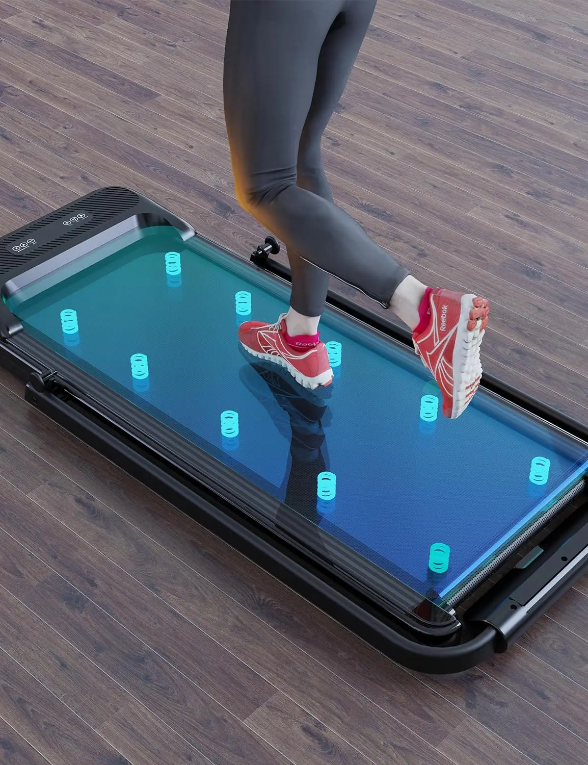 Tapis de course pliant avec données d'entraînement en temps réel sur écran LCD, tapis de course, marche, 2 en 1, [2.25 HP], 0.6 MPH, 6.2 MPH