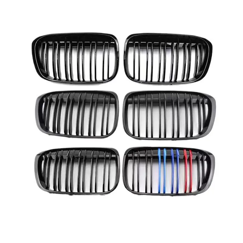 

Suitable for 2017-2019 BMW X1 middle net F48F49 to double line M bright black middle net three-color carbon pattern front grille