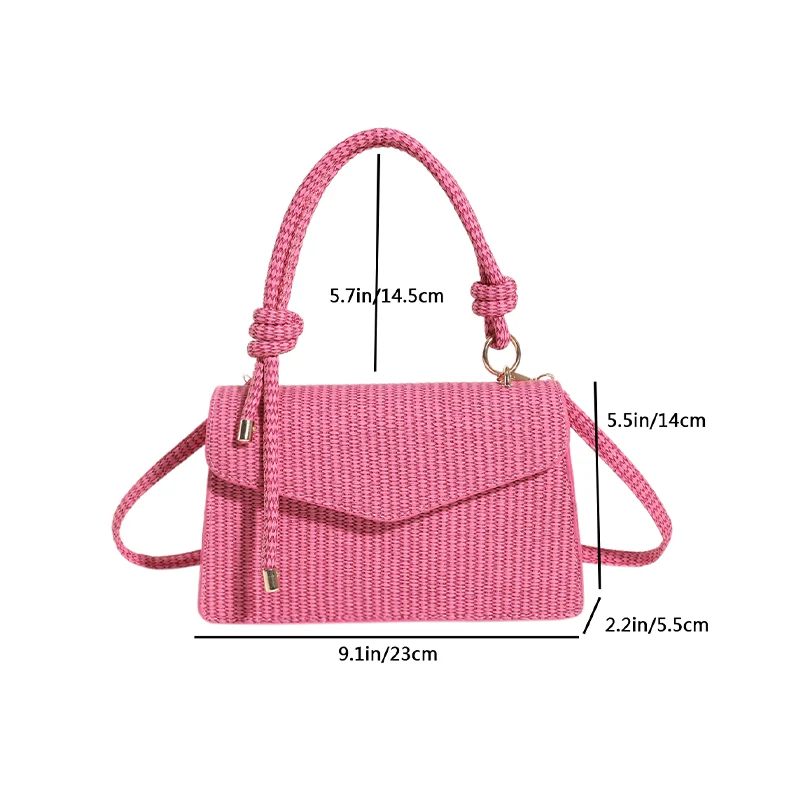 Minimalist Small Square Bag for Women Summer New Fashionable Solid Color Shoulder Bag Casual Handbag Retro Crossbody Bag