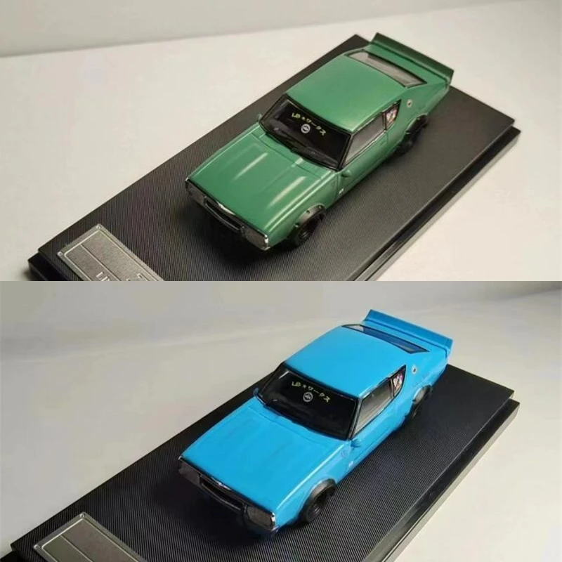 

ZOOM 1:64 Skyline GT-R II KPGC110 LB Wide-body version Green / Blue limited360 Diecast Model Car