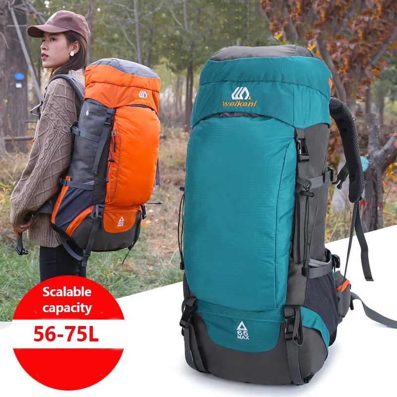 Mochila para acampar de 65L, bolsa de escalada al aire libre de gran capacidad, impermeable, montañismo, senderismo, bolsas deportivas