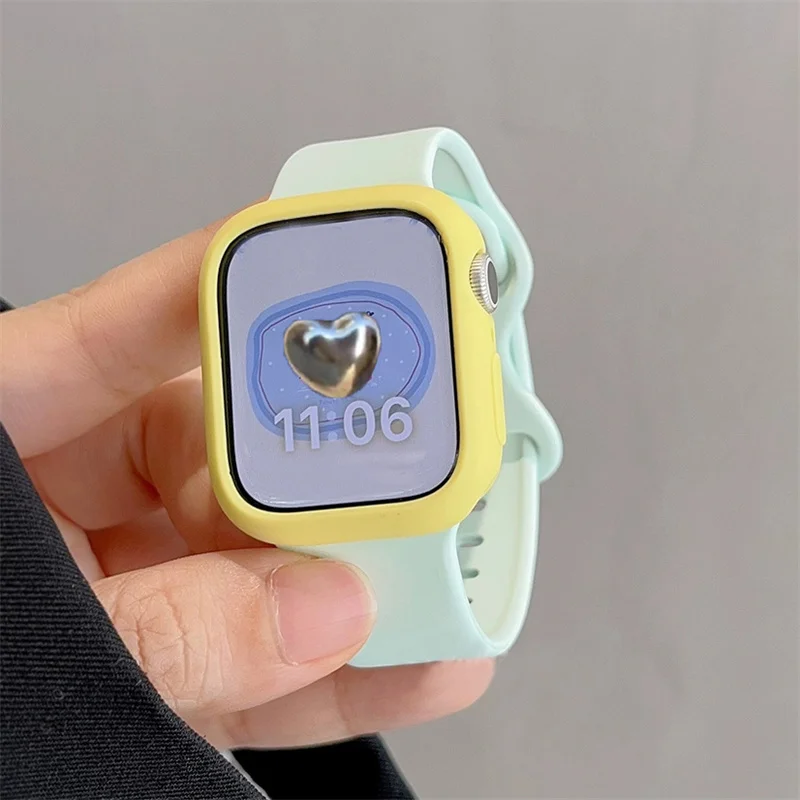 Cinturino sportivo in Silicone carino corea + custodia per cinturino Apple Watch Ultra2 49mm 45mm 44 41 42 Correa Band per Iwatch Series 9 8 SE 7 6